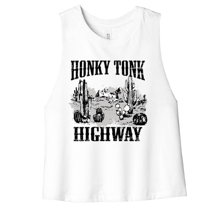 Southern Western Rodeo Cowgirl Honky Tonk Highway Women's Racerback Cropped Tank