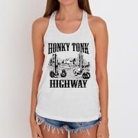 Southern Western Rodeo Cowgirl Honky Tonk Highway Women's Knotted Racerback Tank