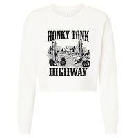 Southern Western Rodeo Cowgirl Honky Tonk Highway Cropped Pullover Crew