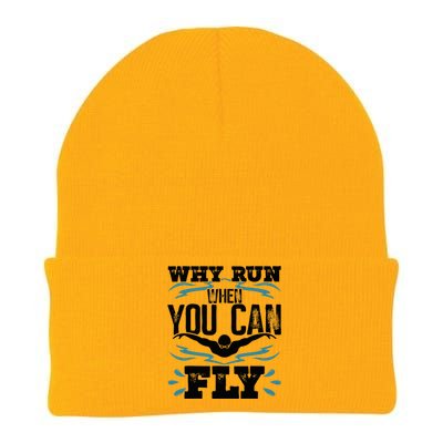 Swimming Why Run When You Can Fly Knit Cap Winter Beanie