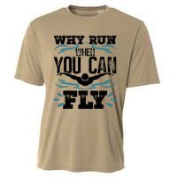 Swimming Why Run When You Can Fly Cooling Performance Crew T-Shirt