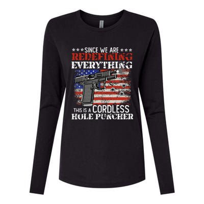 Since WeRe Redefining Everything Cordless Hole Puncher Gun Womens Cotton Relaxed Long Sleeve T-Shirt