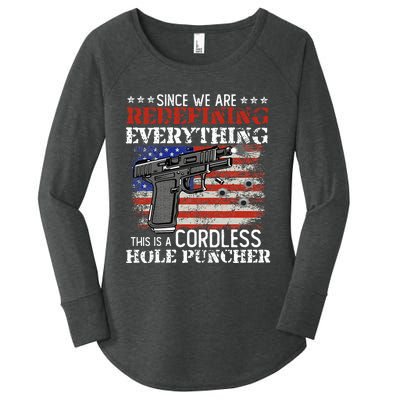 Since WeRe Redefining Everything Cordless Hole Puncher Gun Women's Perfect Tri Tunic Long Sleeve Shirt