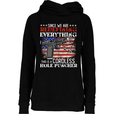 Since WeRe Redefining Everything Cordless Hole Puncher Gun Womens Funnel Neck Pullover Hood