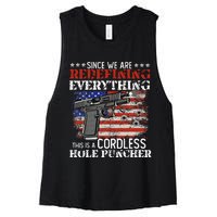 Since WeRe Redefining Everything Cordless Hole Puncher Gun Women's Racerback Cropped Tank