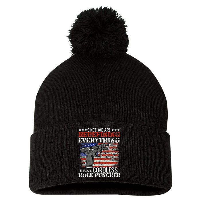 Since WeRe Redefining Everything Cordless Hole Puncher Gun Pom Pom 12in Knit Beanie