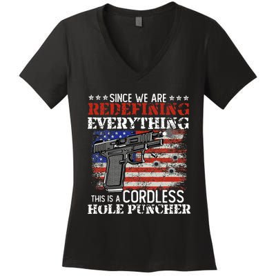 Since WeRe Redefining Everything Cordless Hole Puncher Gun Women's V-Neck T-Shirt