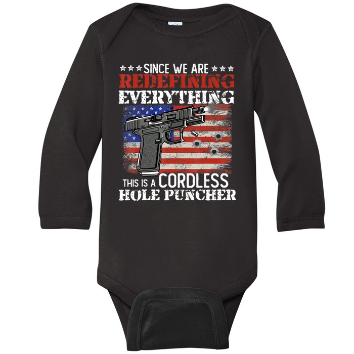 Since We're Redefining Everything Cordless Hole Puncher Gun Baby Long Sleeve Bodysuit