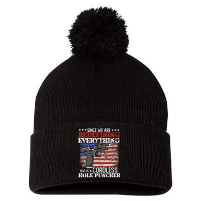 Since We're Redefining Everything Cordless Hole Puncher Gun Pom Pom 12in Knit Beanie