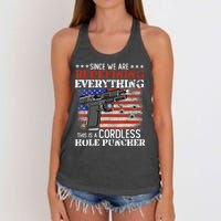 Since We're Redefining Everything Cordless Hole Puncher Gun Women's Knotted Racerback Tank