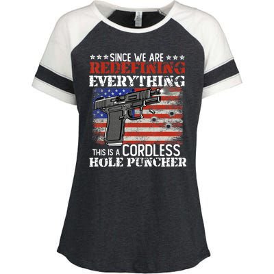 Since We're Redefining Everything Cordless Hole Puncher Gun Enza Ladies Jersey Colorblock Tee