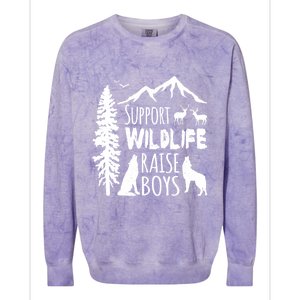 Support Wildlife Raise Gift Great Gift For Mom And Dad Colorblast Crewneck Sweatshirt