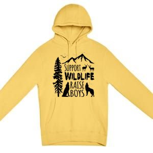 Support Wildlife Raise Gift Great Gift For Mom And Dad Premium Pullover Hoodie