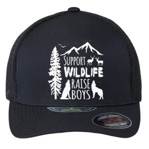 Support Wildlife Raise Gift Great Gift For Mom And Dad Flexfit Unipanel Trucker Cap