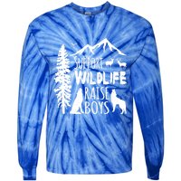 Support Wildlife Raise Gift Great Gift For Mom And Dad Tie-Dye Long Sleeve Shirt