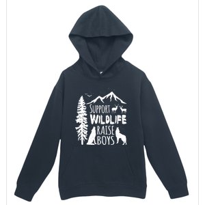 Support Wildlife Raise Gift Great Gift For Mom And Dad Urban Pullover Hoodie