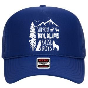 Support Wildlife Raise Gift Great Gift For Mom And Dad High Crown Mesh Back Trucker Hat