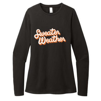 Sweater Weather Retro Womens CVC Long Sleeve Shirt