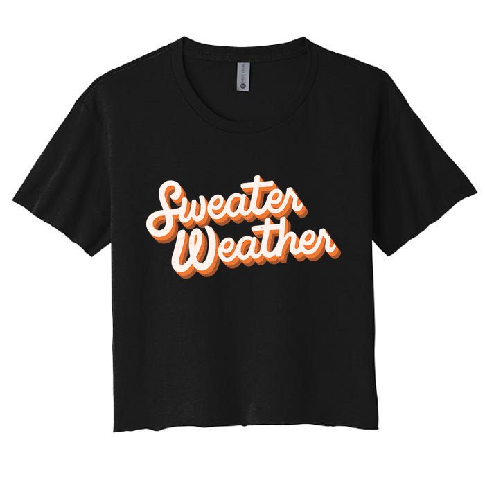 Sweater Weather Retro Women's Crop Top Tee