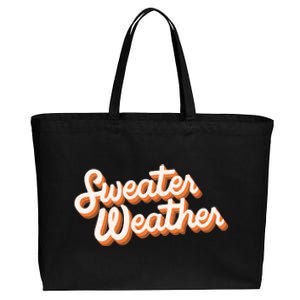 Sweater Weather Retro Cotton Canvas Jumbo Tote