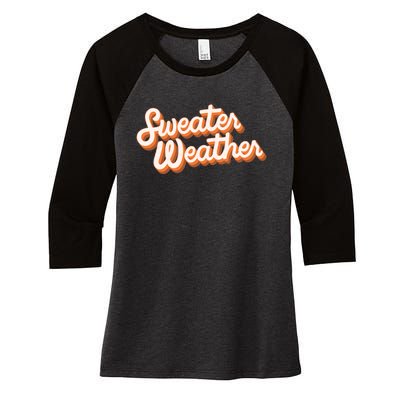 Sweater Weather Retro Women's Tri-Blend 3/4-Sleeve Raglan Shirt