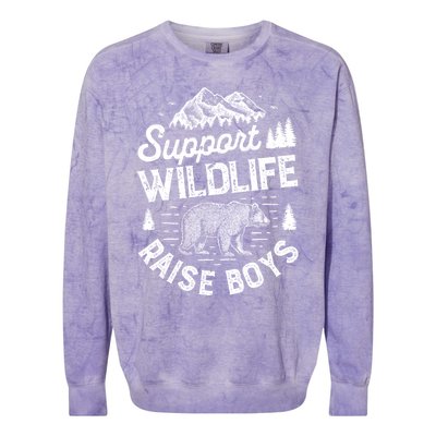 Support Wildlife Raise Mom Dad Mother Parents Colorblast Crewneck Sweatshirt