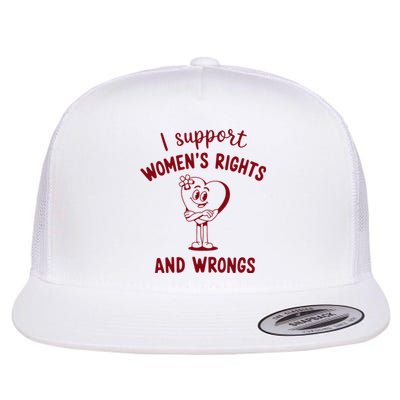 Support Women Rights And Wrongs Feminism Flat Bill Trucker Hat