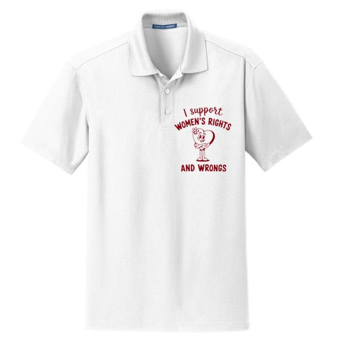 Support Women Rights And Wrongs Feminism Dry Zone Grid Polo