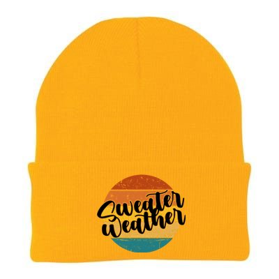 Sweater Weather Retro Vintage Fall Knit Cap Winter Beanie