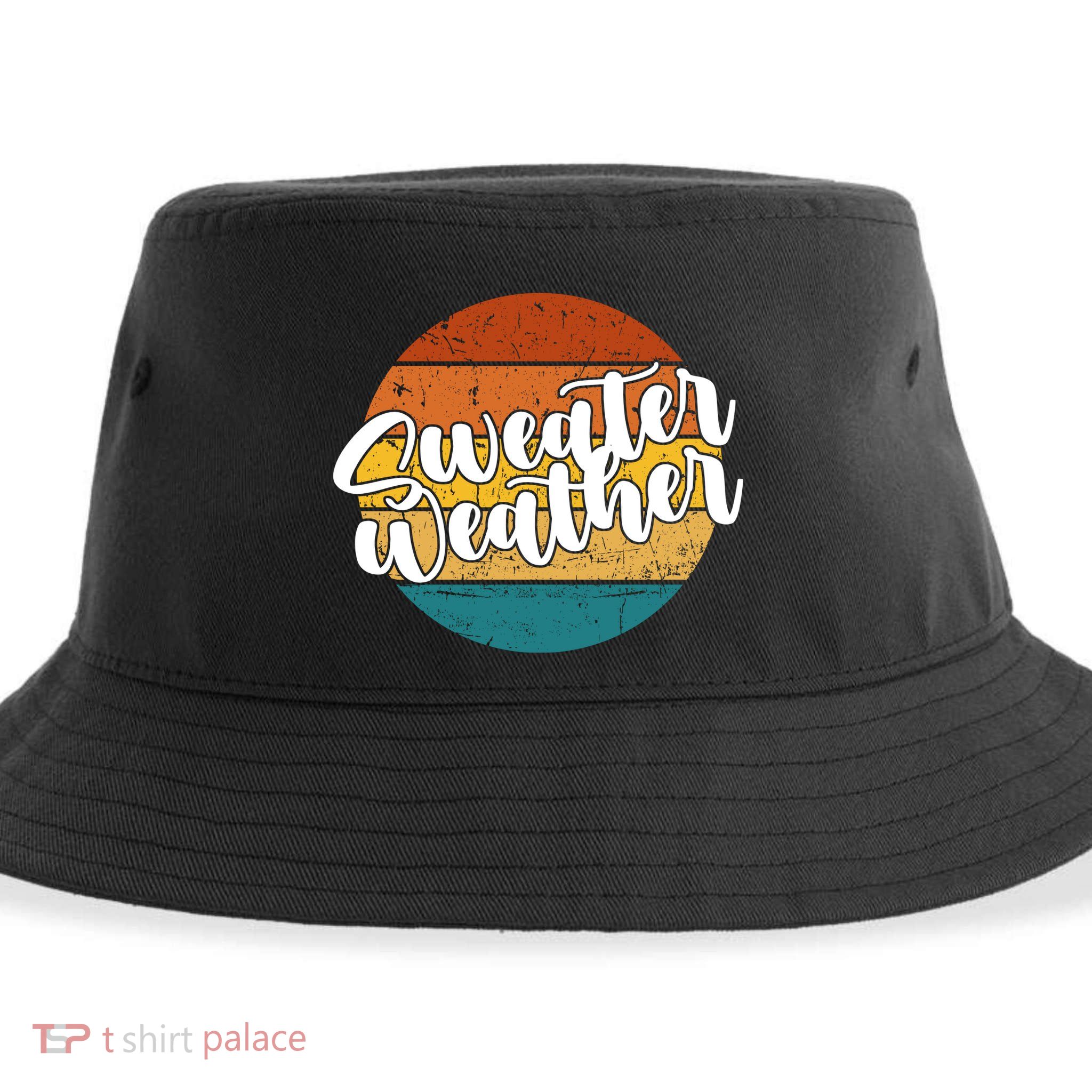 Sweater Weather Retro Vintage Fall Sustainable Bucket Hat