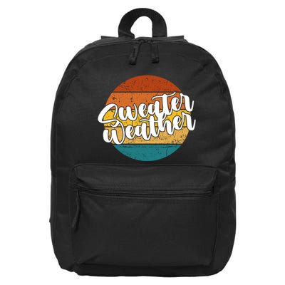 Sweater Weather Retro Vintage Fall 16 in Basic Backpack