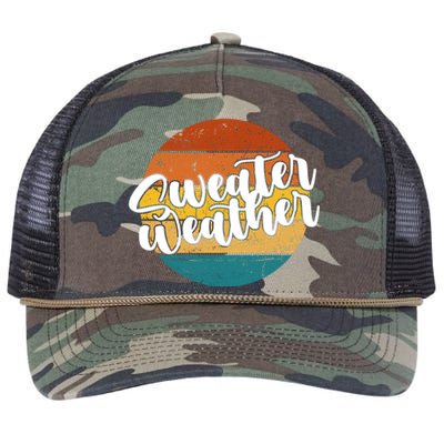 Sweater Weather Retro Vintage Fall Retro Rope Trucker Hat Cap