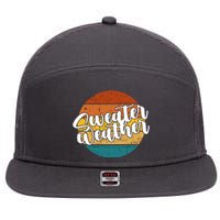 Sweater Weather Retro Vintage Fall 7 Panel Mesh Trucker Snapback Hat