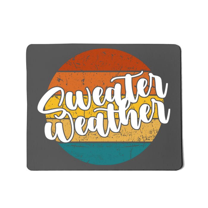 Sweater Weather Retro Vintage Fall Mousepad