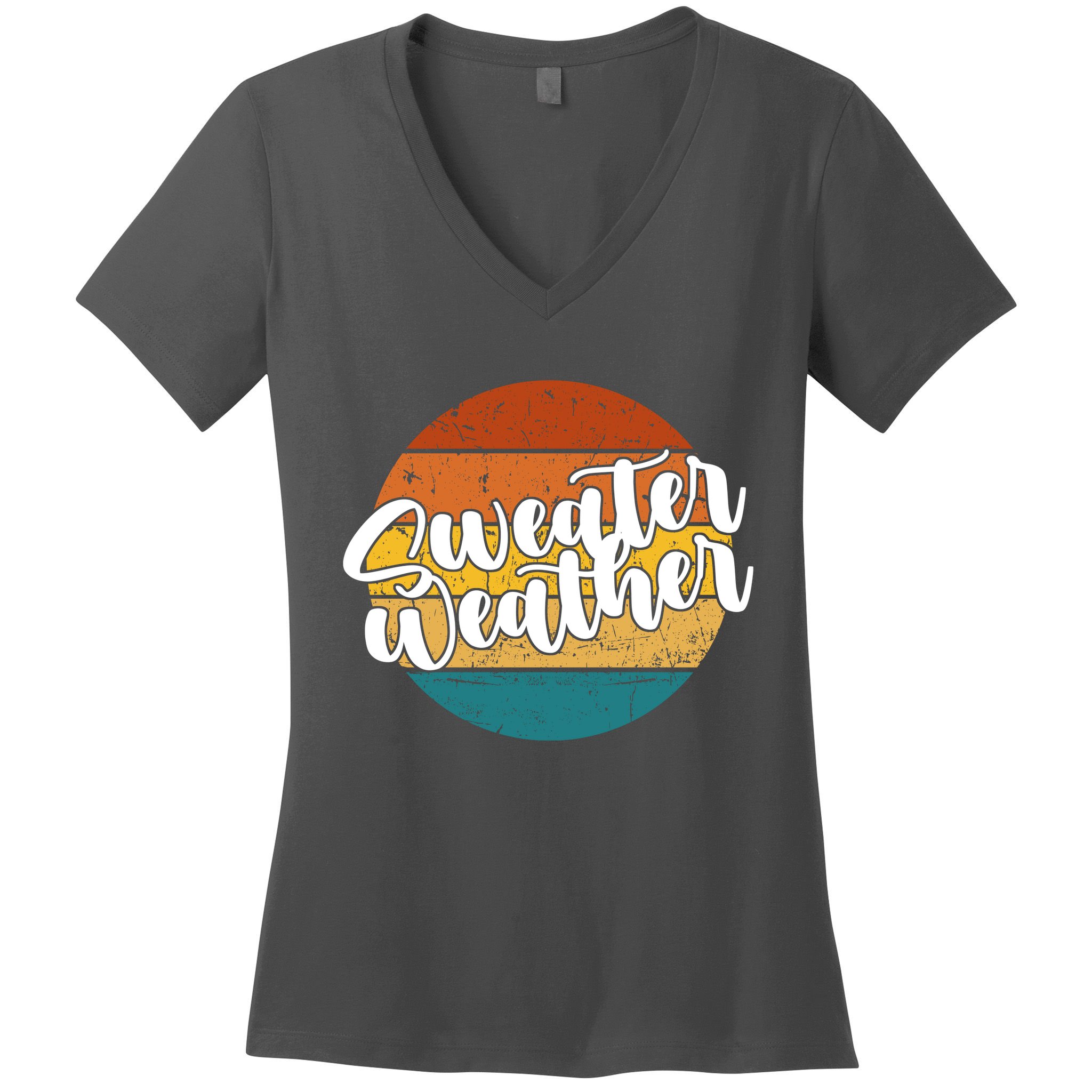 Sweater Weather Retro Vintage Fall Women's V-Neck T-Shirt
