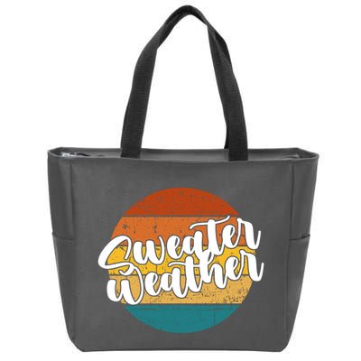 Sweater Weather Retro Vintage Fall Zip Tote Bag