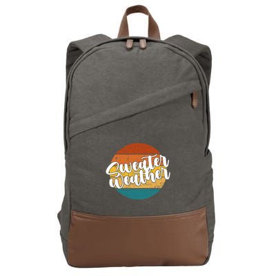 Sweater Weather Retro Vintage Fall Cotton Canvas Backpack