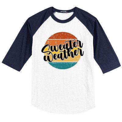 Sweater Weather Retro Vintage Fall Baseball Sleeve Shirt