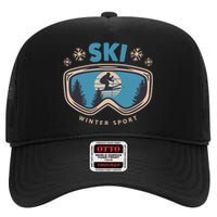 Ski Winter Sport High Crown Mesh Back Trucker Hat