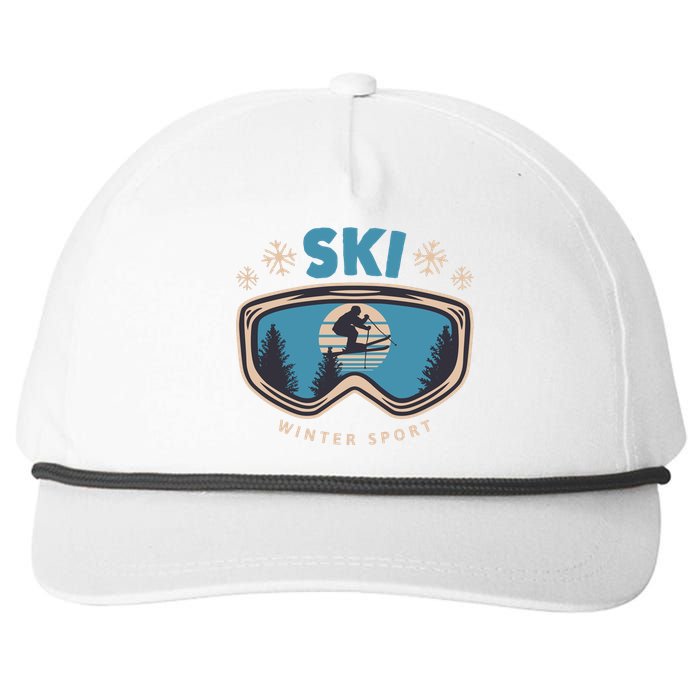 Ski Winter Sport Snapback Five-Panel Rope Hat