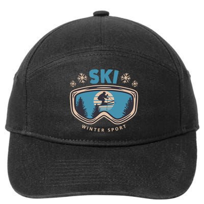 Ski Winter Sport 7-Panel Snapback Hat