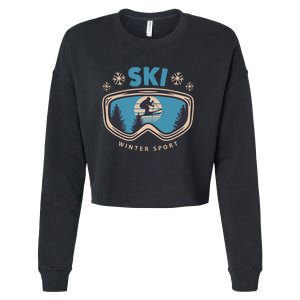 Ski Winter Sport Cropped Pullover Crew