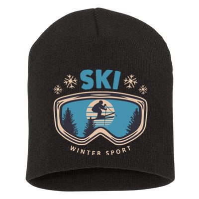 Ski Winter Sport Short Acrylic Beanie