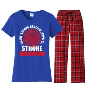 Stroke Warrior Stroke Survivor Red Awareness Ribbon Women's Flannel Pajama Set