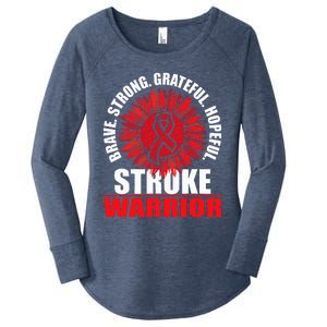 Stroke Warrior Stroke Survivor Red Awareness Ribbon Women's Perfect Tri Tunic Long Sleeve Shirt