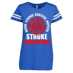 Stroke Warrior Stroke Survivor Red Awareness Ribbon Enza Ladies Jersey Football T-Shirt