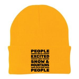 Skiing Winter Sports Cool Gift Skier Ski Snow Mountains Skiing Gift Knit Cap Winter Beanie