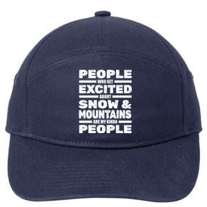 Skiing Winter Sports Cool Gift Skier Ski Snow Mountains Skiing Gift 7-Panel Snapback Hat