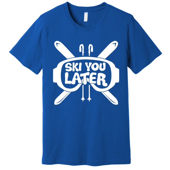 Skiing Winter Sports Gift Skier Ski Mountains Skiing Great Gift Premium T-Shirt