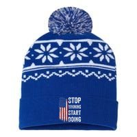 Stop Whining Start Doing Motivational Workout Motivation USA-Made Snowflake Beanie